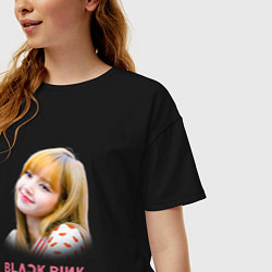 Футболка оверсайз женская Lisa Blackpink, цвет: черный — фото 2