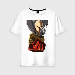 Футболка оверсайз женская Saitama fist, цвет: белый