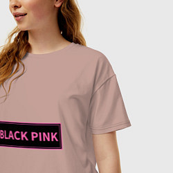Футболка оверсайз женская Логотип Блек Пинк, цвет: пыльно-розовый — фото 2
