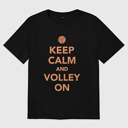 Футболка оверсайз женская Keep calm and volley on, цвет: черный