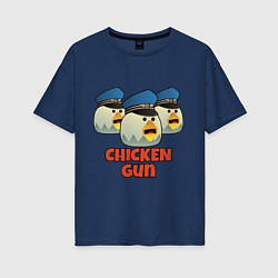 Футболка оверсайз женская Chicken Gun команда синие, цвет: тёмно-синий