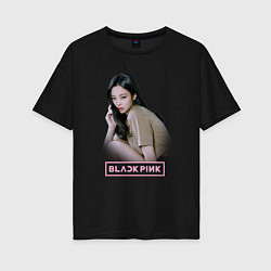 Футболка оверсайз женская Jennie Blackpink, цвет: черный