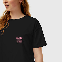 Футболка оверсайз женская Black pink in your area - мини, цвет: черный — фото 2