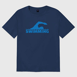 Футболка оверсайз женская Swimming sport, цвет: тёмно-синий