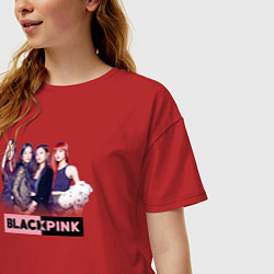 Футболка оверсайз женская Blackpink girls, цвет: красный — фото 2