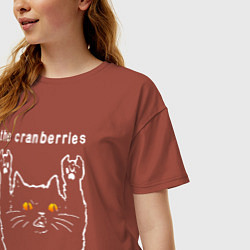 Футболка оверсайз женская The Cranberries rock cat, цвет: кирпичный — фото 2