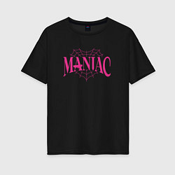 Футболка оверсайз женская Maniac - stray kids, цвет: черный