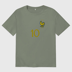 Футболка оверсайз женская Килиан Мбаппе ЧМ 2022 сборная Франции, цвет: авокадо