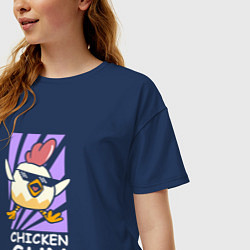 Футболка оверсайз женская Chicken Gun - Game, цвет: тёмно-синий — фото 2