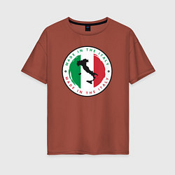 Футболка оверсайз женская Сделан в Италии, цвет: кирпичный