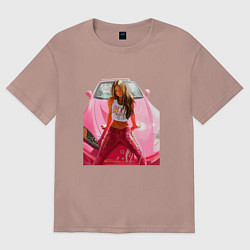 Футболка оверсайз женская Суши Девон Аоки Honda s2000, цвет: пыльно-розовый
