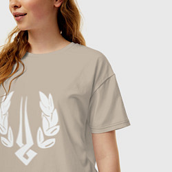 Футболка оверсайз женская Загрей лого, цвет: миндальный — фото 2