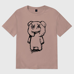 Женская футболка оверсайз Smile bear - minimalism