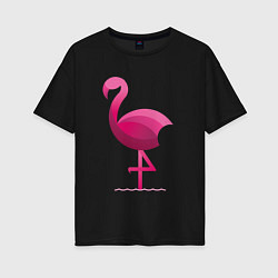 Женская футболка оверсайз Фламинго минималистичный