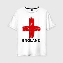 Футболка оверсайз женская England flag, цвет: белый