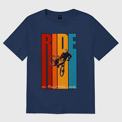 Футболка оверсайз женская MTB - ride, цвет: тёмно-синий