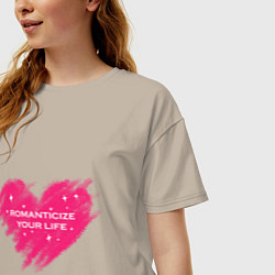 Футболка оверсайз женская Romanticize your life, цвет: миндальный — фото 2