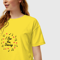 Футболка оверсайз женская I saw you dancing, цвет: желтый — фото 2