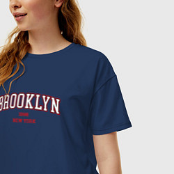 Футболка оверсайз женская Brooklyn New York, цвет: тёмно-синий — фото 2