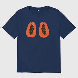 Футболка оверсайз женская Папайи, цвет: тёмно-синий