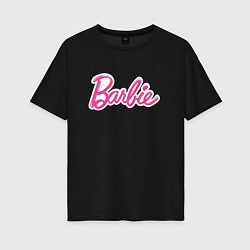 Футболка оверсайз женская Barbie title, цвет: черный