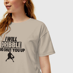 Футболка оверсайз женская I will dribble, цвет: миндальный — фото 2