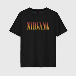 Футболка оверсайз женская Nirvana logo, цвет: черный