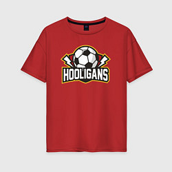 Футболка оверсайз женская Hooligans, цвет: красный