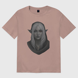 Футболка оверсайз женская Baldurs gate 3 drow elf, цвет: пыльно-розовый