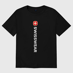 Футболка оверсайз женская Swiss wear large, цвет: черный