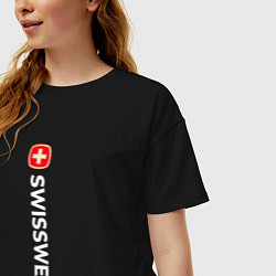 Футболка оверсайз женская Swiss wear large, цвет: черный — фото 2