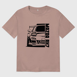 Футболка оверсайз женская Mazda RX7, цвет: пыльно-розовый