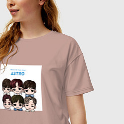 Футболка оверсайз женская Чиби Астро, цвет: пыльно-розовый — фото 2