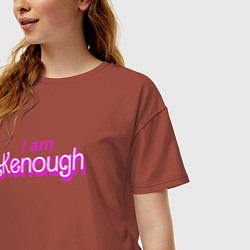 Футболка оверсайз женская I am kenough barbie, цвет: кирпичный — фото 2