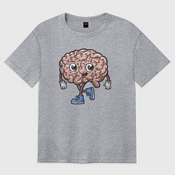 Футболка оверсайз женская Весёлый мозг, цвет: меланж