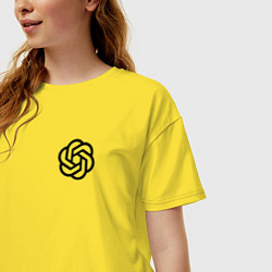 Футболка оверсайз женская Лого Chat GPT, цвет: желтый — фото 2
