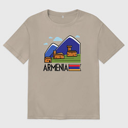 Футболка оверсайз женская Горная Армения, цвет: миндальный