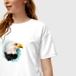 Футболка оверсайз женская Белоголовый орёл, цвет: белый — фото 2