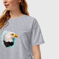 Футболка оверсайз женская Белоголовый орёл, цвет: меланж — фото 2