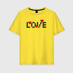 Футболка оверсайз женская MoMo - 8bit Love, цвет: желтый