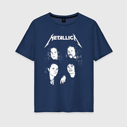 Футболка оверсайз женская Metallica band, цвет: тёмно-синий