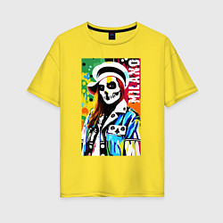 Футболка оверсайз женская Skeleton fashionista - Milano - pop art, цвет: желтый