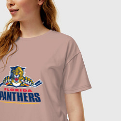 Футболка оверсайз женская Florida panthers - hockey team, цвет: пыльно-розовый — фото 2