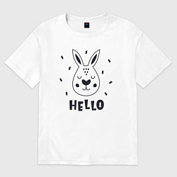 Футболка оверсайз женская Привет кролик, цвет: белый