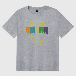 Футболка оверсайз женская Токио Япония, цвет: меланж