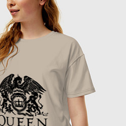 Футболка оверсайз женская Queen - logo, цвет: миндальный — фото 2