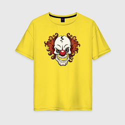 Футболка оверсайз женская Clown skull, цвет: желтый