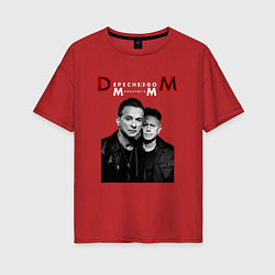 Футболка оверсайз женская Depeche Mode 2023 Memento Mori - Dave & Martin 09, цвет: красный