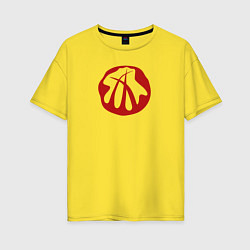 Футболка оверсайз женская Извне - символ, цвет: желтый