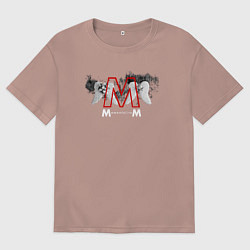 Футболка оверсайз женская Depeche Mode - Memento Mori Angels, цвет: пыльно-розовый